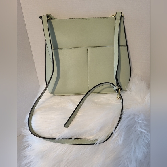 Carlo G Light Green Crossbody Bag with Gold Accents - Picture 2 of 6